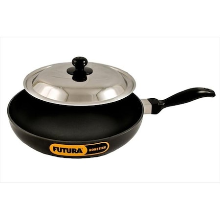 Hawkins Hawkins Q24 Futura Non-Stick 10 in. Frying Pan Indian Style with Stainless Steel Lid Q24